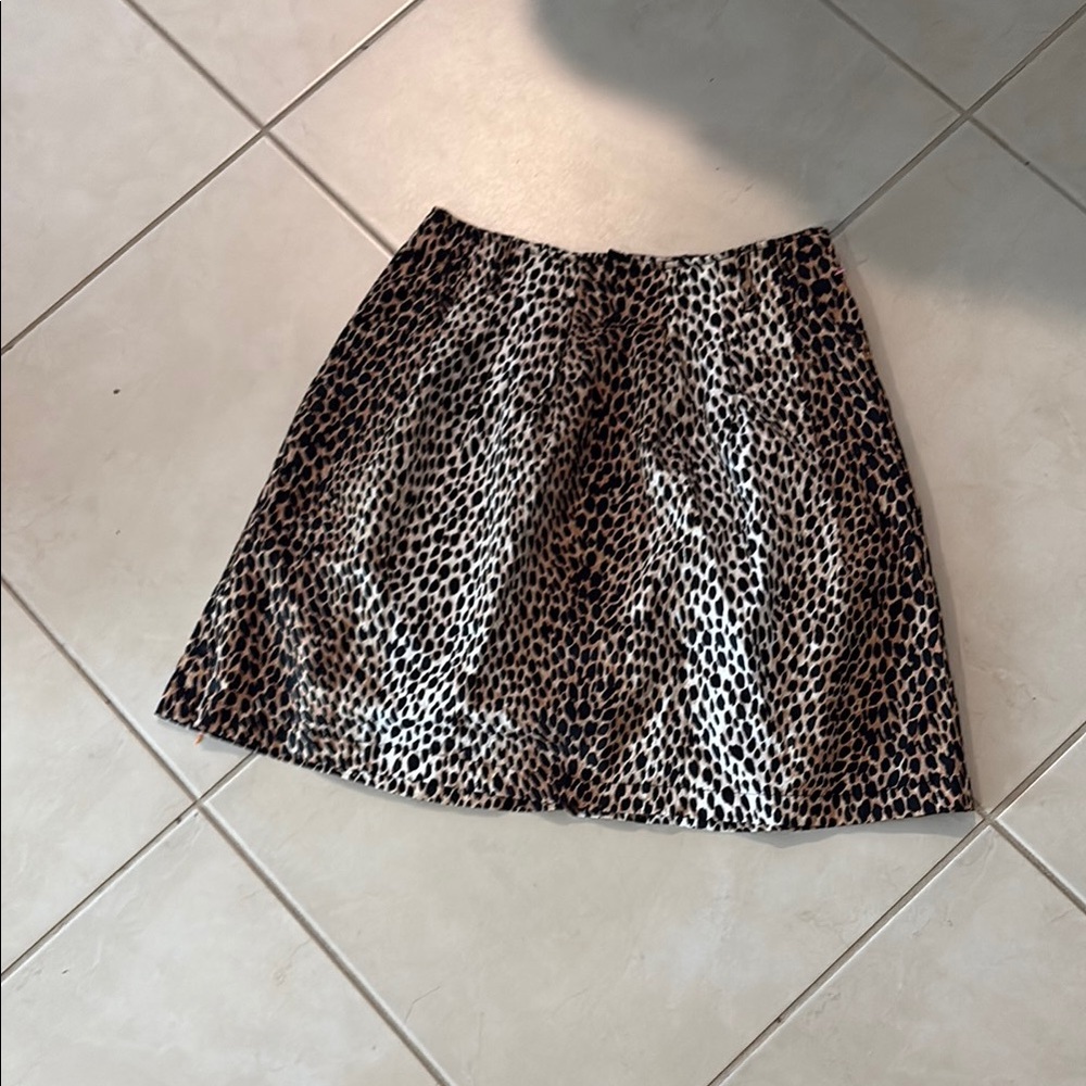 White House Black Market Leopard Print Midi Skirt